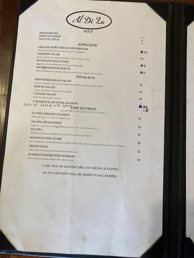 Al Di La Pizzeria & Bistro Menu image 4